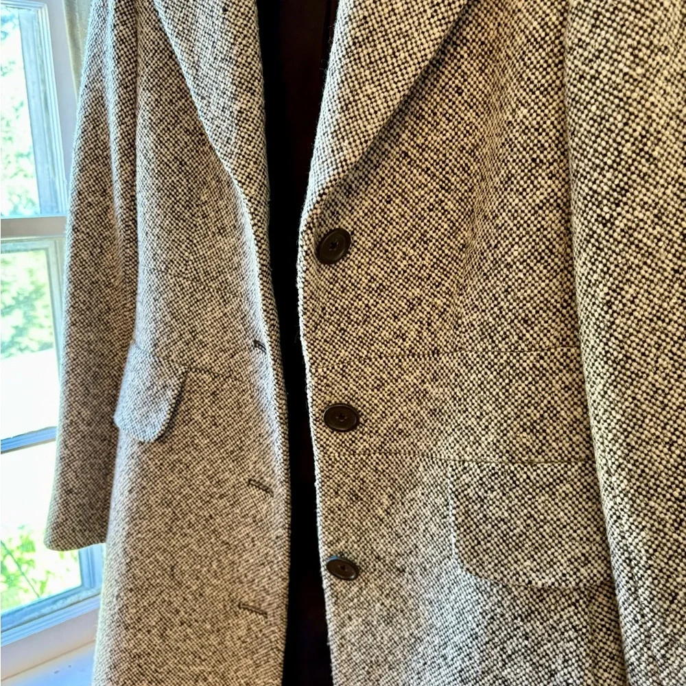 Banana Republic | Classic Black and White Tweed Midi Coat | Small - Picture 11 of 12